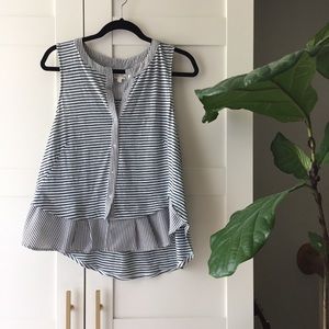 Anthropologie Tank with Contrasting Stripes